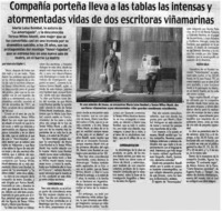 Compañía porteña lleva a las tablas las intensas y atormentadas vidas de dos escritoras viñamarinas