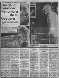 Desde la luminosa penumbra de su ceguera