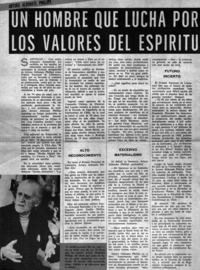 Un Hombre que lucha por los valores del espirítu