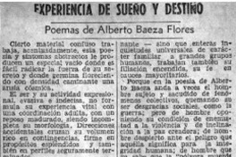 Experiencia de sueño y destino