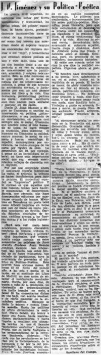 J. R. Jiménez y su política-poética