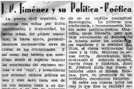 J. R. Jiménez y su política-poética