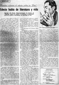 Edesio habla de literatura y vida.