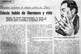 Edesio habla de literatura y vida.