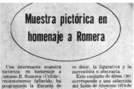 Muestra pictórica en homenaje a Romera.