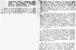 "Historia de la pintura chilena"