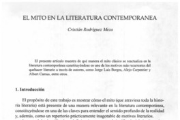 El mito en la literatura contemporánea