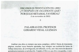 ¿Y después de Occidente, qué? por Julio Retamal Favereau