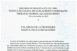 Puerta de salida, de Luis Alberto Heiremans