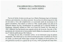 Palabras de la profesora Norma Alcamán Riffo
