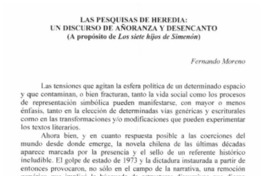 Las pesquisas de Heredia, un discurso de añoranza y desencanto (a propósito de Los siete hijos de Simenón)
