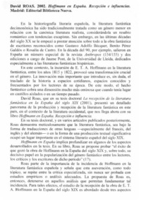 Hoffmann en España, recepción e influencias