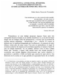 Argentina, literatura, búsqueda y cuestionamiento social en dos autoras de fines del siglo XX