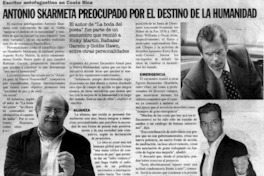 Antonio Skármeta preocupado por el destino de la humanidad.