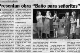 Presentan obra "Baño para señoritas".