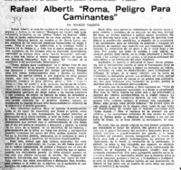 Rafael Alberti, "Roma, peligro para caminantes"