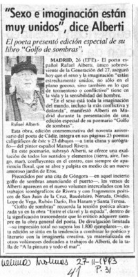 Sexo e imaginación están muy unidos", dice Alberti.