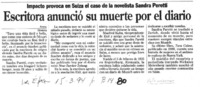 Escritora anunció su muerte por el diario.