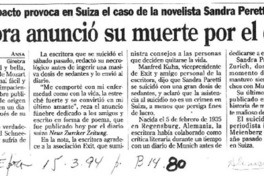Escritora anunció su muerte por el diario.