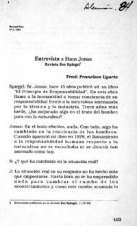 Entrevista a Hans Jonas.
