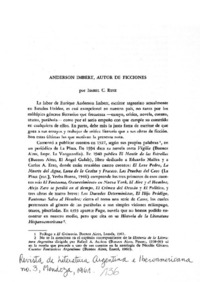 Anderson Imbert, autor de ficciones