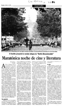 Maratónica noche de cine y literatura