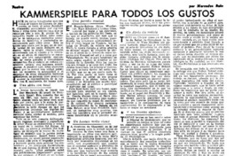 Kammerspiele para todos los gustos