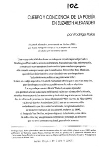 Cuerpo y conciencia de la poesía en Elizabeth Alexander