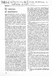El retorno al marxismo