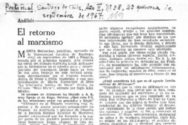 El retorno al marxismo