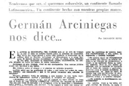 Germán Arciniegas nos dice...
