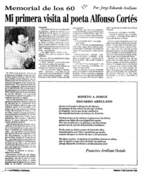 Mi primera visita al poeta Alfonso Cortés