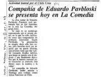 Eduardo Pavbloski se presenta hoy en La Comedia.