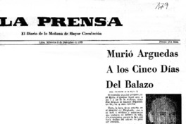Murió Arguedas a los cinco días del balazo.