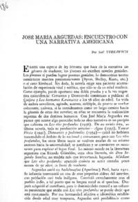José María Arguedas: encuentro con una narrativa americana