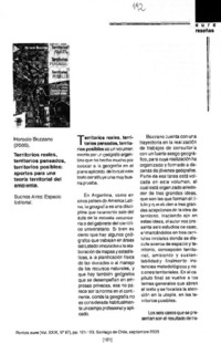 Territorios reales, territorios pensados, territorios posibles: aportes para una teoría terriorial del ambiente