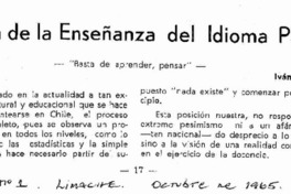 Acerca de la enseñanza del idioma patrio.