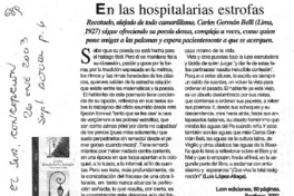 En las hospitalarias estrofas