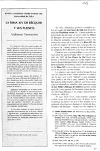 La Rima XIV de Bécquer y sus fuentes