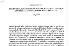 Licurgo en la zona tórrida, reflexiones sobre la edición e interpretación de la obra de Andrés Bello