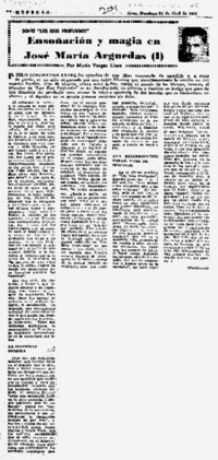 Ensoñación y magia en José María Arguedas (I)