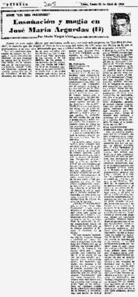 Ensoñación y magia en José María Arguedas (II)