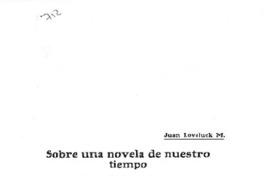 Sobre una novela de nuestro tiempo