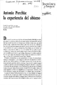 Antonio Porchia: la experiencia del abismo