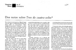 Dos notas sobre Tres de cuatro soles