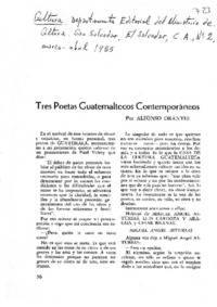 Tres poetas guatemaltecos contemporáneos