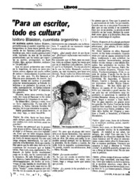 Para un escritor, todo es cultura"