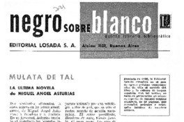 La Ultima novela de Miguel Angel Asturias.