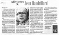 Aforismos de Jean Baudrillard