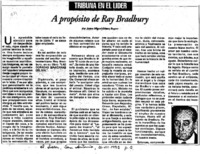 A porpósito de Ray Bradbury